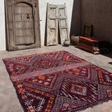 Talsint Vintage Moroccan Rug Berber Carpet - Deep Purple 210x327cm