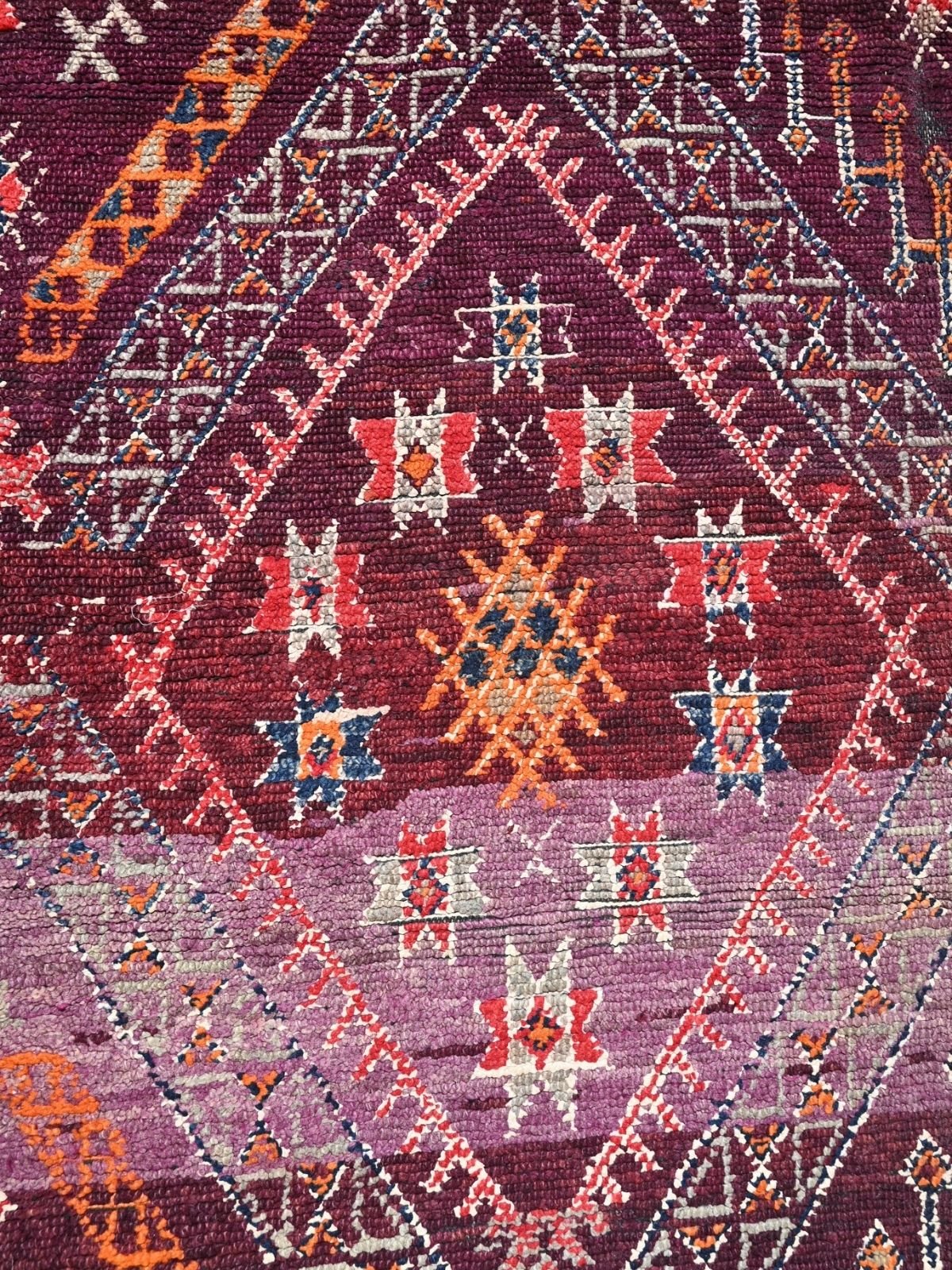 Talsint Vintage Moroccan Rug Berber Carpet - Deep Purple 210x327cm