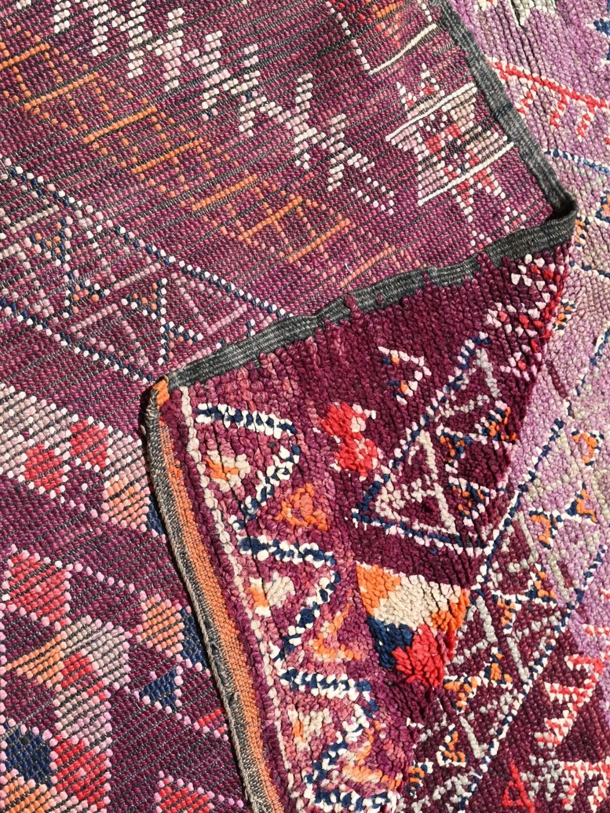Talsint Vintage Moroccan Rug Berber Carpet - Deep Purple 210x327cm