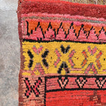 Vintage Boujad Rug - Bright Red Diamonds 128x170cm