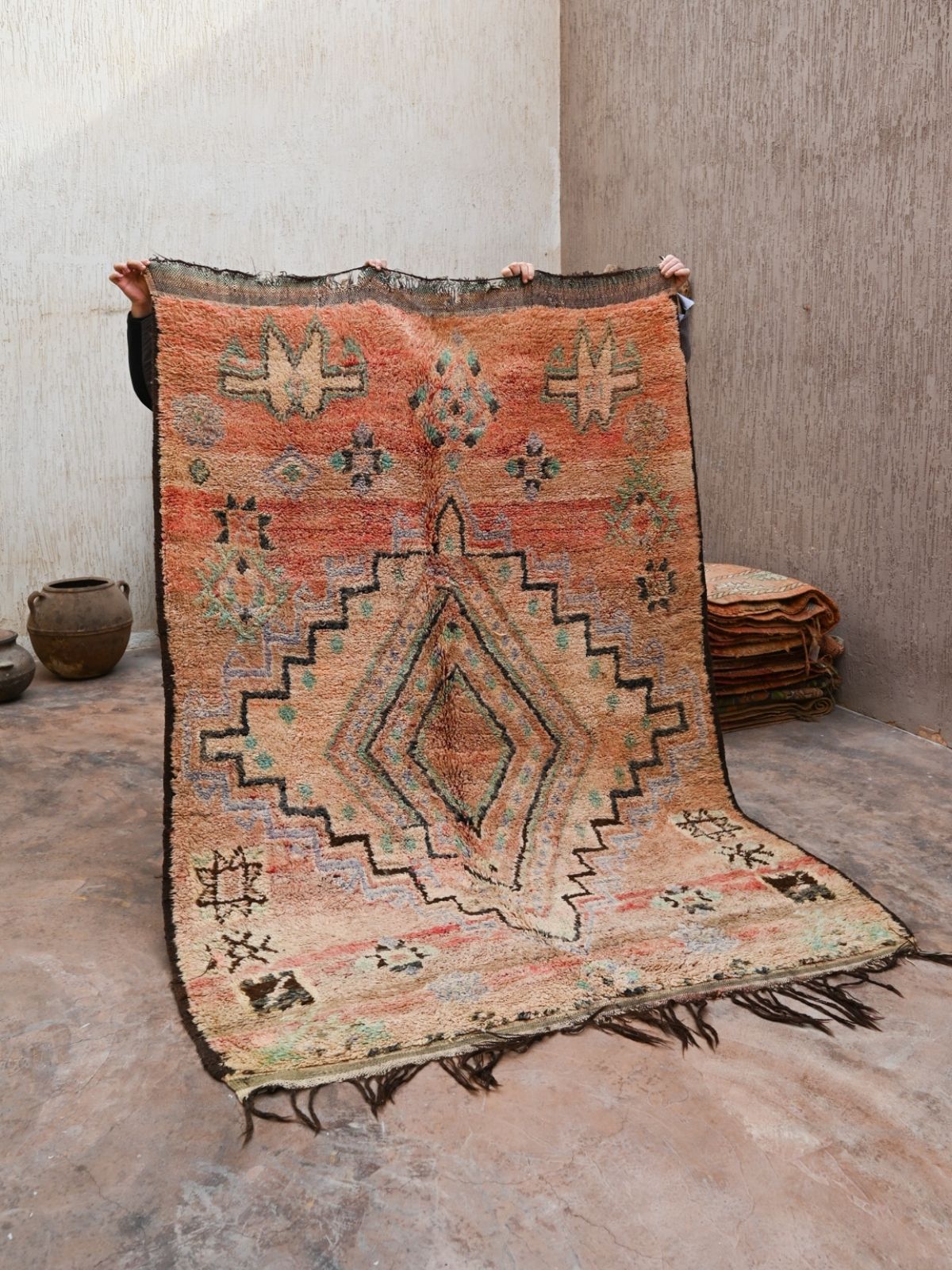 Vintage Moroccan Rug - Boujad Blush Pink 175x260cm