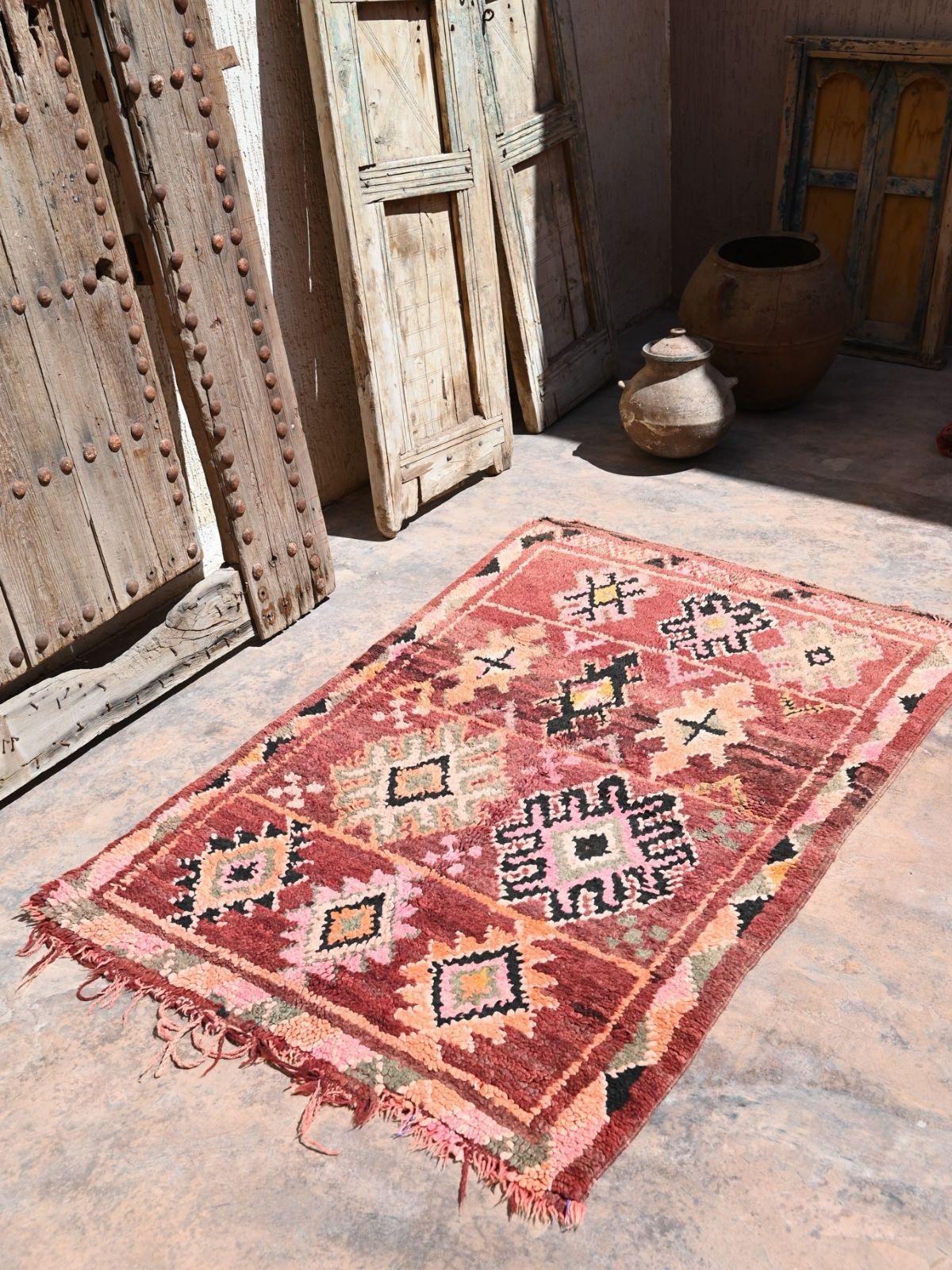 Vintage Boujad Rug - Earthy Plum 97x146cm