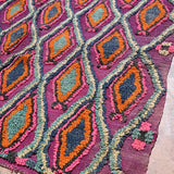 Vintage Boujad Flatweave Rug - Purple Diamonds 160x217cm
