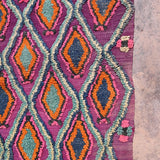 Vintage Boujad Flatweave Rug - Purple Diamonds 160x217cm