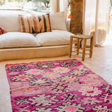 Vintage Boujad Rug - Deep Purple Floral