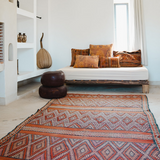 Vintage Boujad Flatweave Rug - Soft Red Kilim