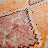 Vintage Taznakht Rug - Peach & Orange Diamond
