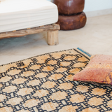 Mid-Century Vintage Taznakht Rug - Orange & Black