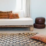 Mid-Century Vintage Taznakht Rug - Orange & Black