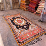 Vintage Moroccan Rug - Red Black Taznakht 140x280cm