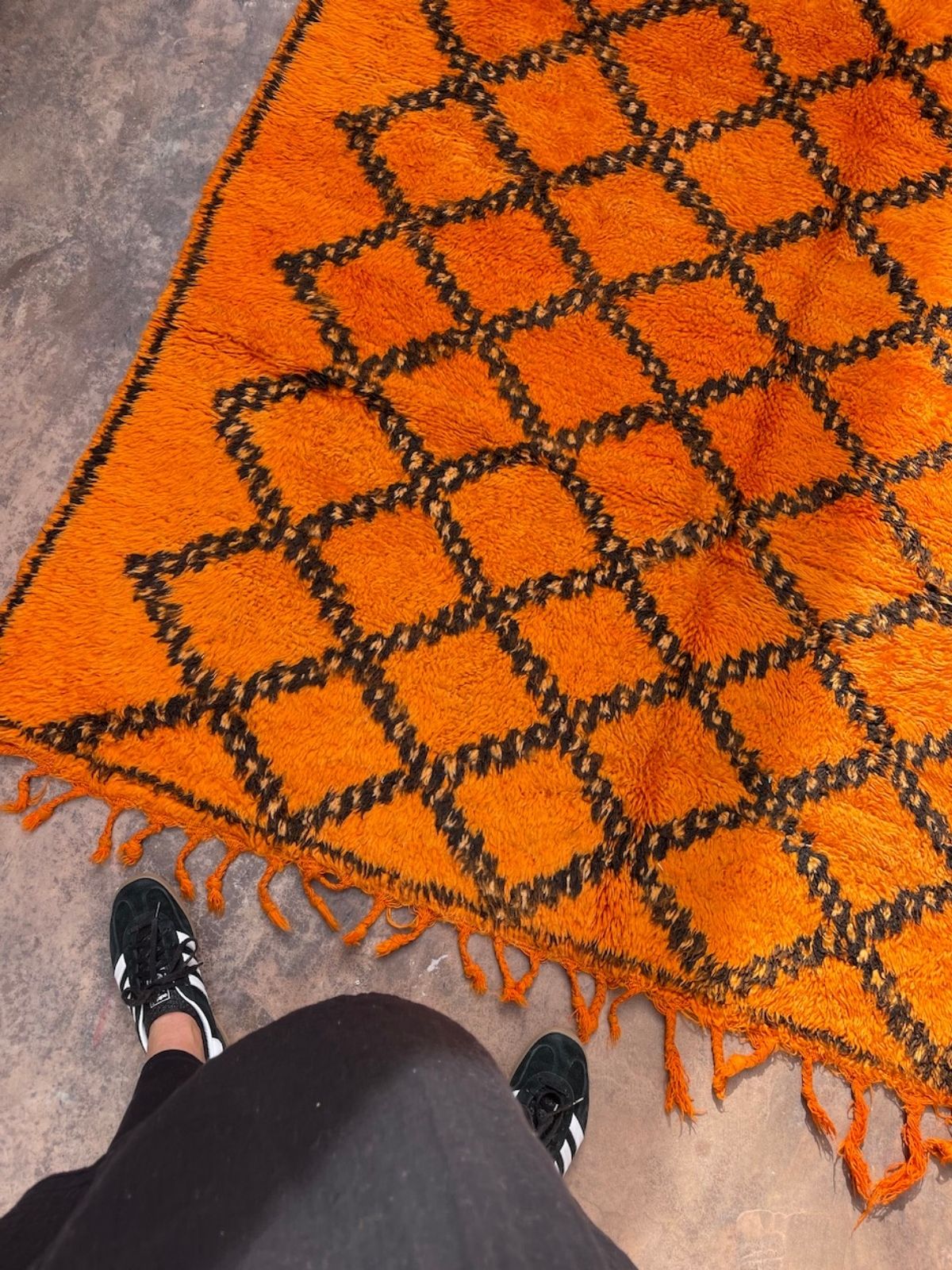 Vintage Moroccan Rug - Vibrant Orange Taznakht 168x274cm