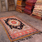Vintage Moroccan Rug - Red Black Taznakht 140x280cm