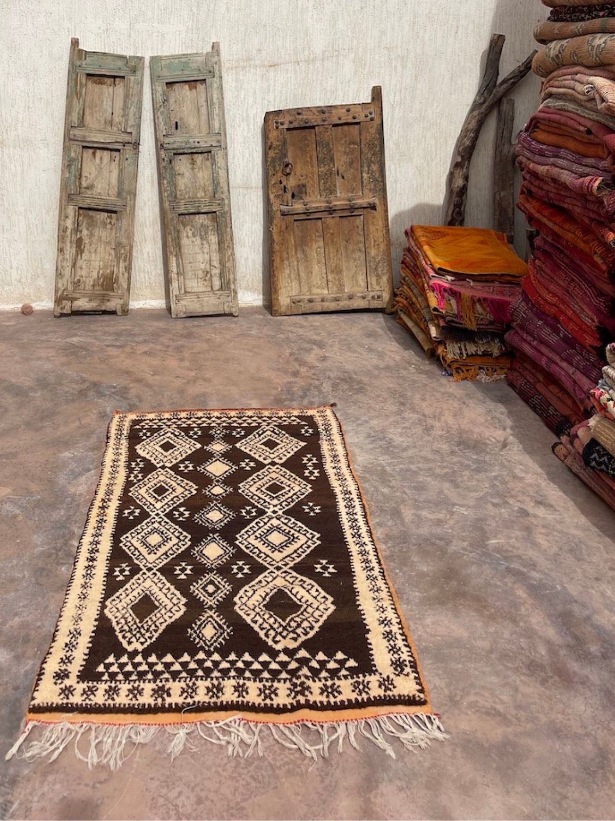 Vintage Moroccan Rug - Henna & Gold Taznakht 98x200cm