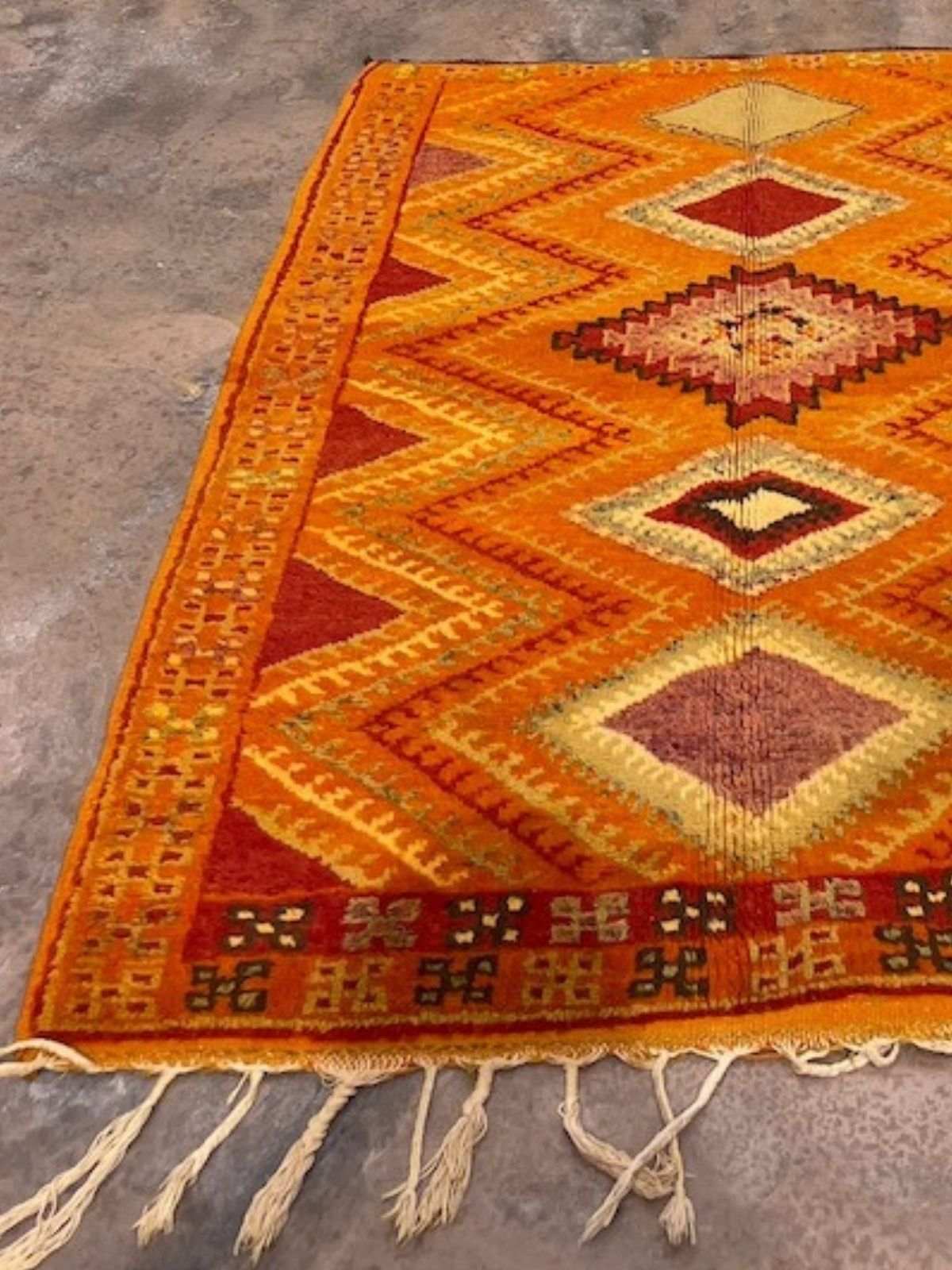 Vintage Moroccan Rug - Zig Zag Orange Taznakht 105x170cm