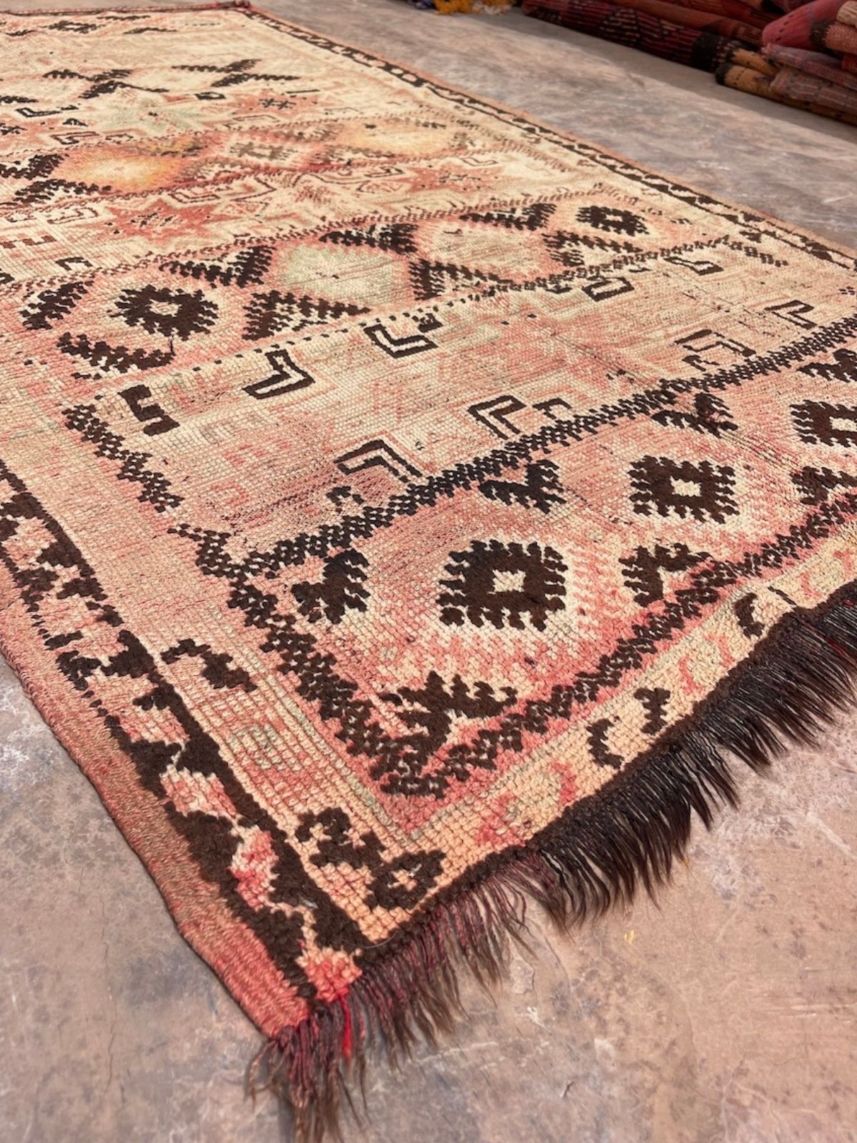 Vintage Moroccan Rug - Pink Brown Taznakht 130x235cm