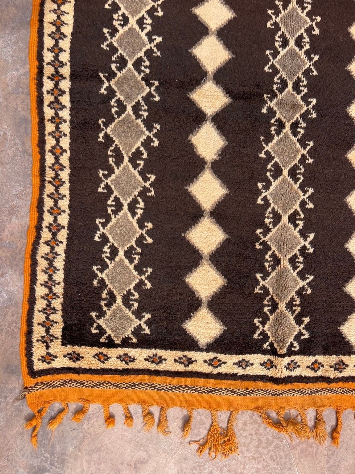 Vintage Moroccan Rug - Taznakht Henna & Gold 130x240cm