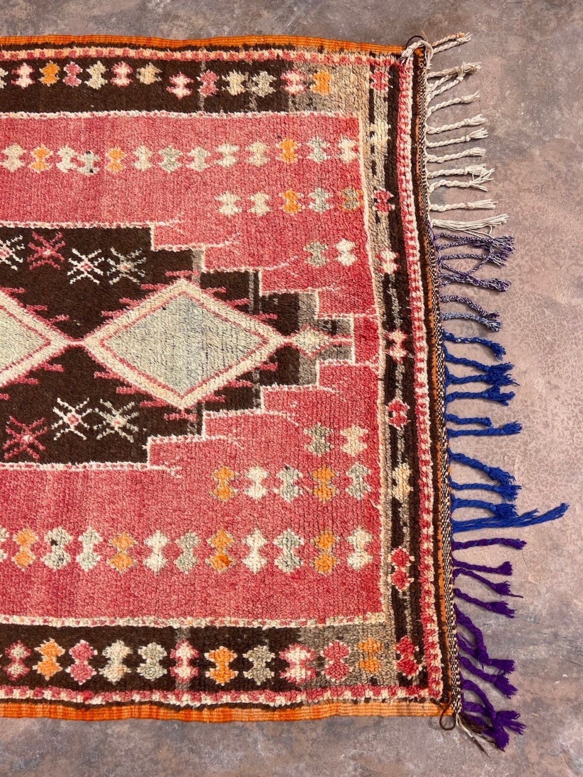 Vintage Moroccan Rug - Red & Brown Taznakht 130x220cm