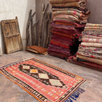 Vintage Moroccan Rug - Red & Brown Taznakht 130x220cm