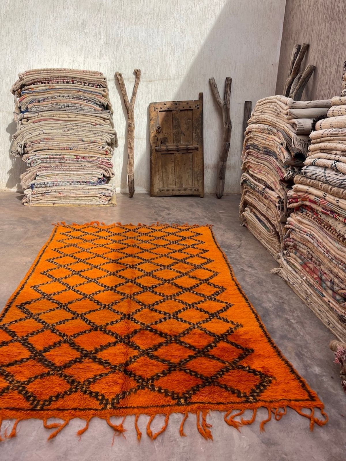 Vintage Moroccan Rug - Vibrant Orange Taznakht 168x274cm