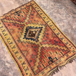 Mid Century Vintage Moroccan Rug - Pink Blue Taznakht 100x150cm