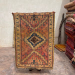 Mid Century Vintage Moroccan Rug - Pink Blue Taznakht 100x150cm