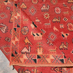 Vintage Zemmour Rug - Red Animals 150x250cm - Nouvelle Nomad