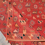 Vintage Zemmour Rug - Red Animals 150x250cm - Nouvelle Nomad
