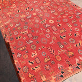 Vintage Zemmour Rug - Red Animals 150x250cm - Nouvelle Nomad