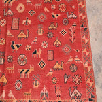 Vintage Zemmour Rug - Red Animals 150x250cm - Nouvelle Nomad