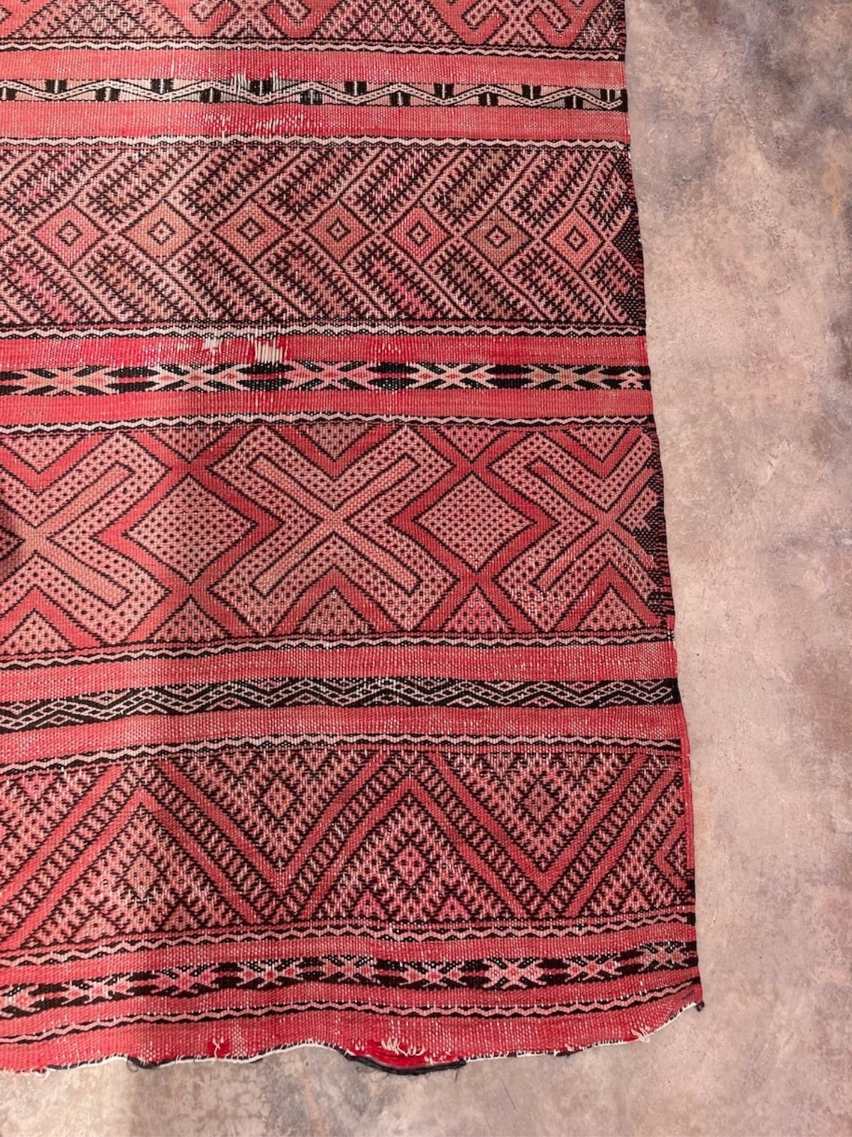 Vintage Moroccan Runner - Red Kilim 110x410cm