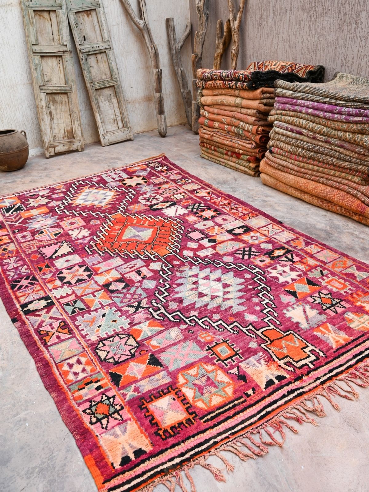 Vintage Moroccan Rug - Boujad Berry 190x330cm