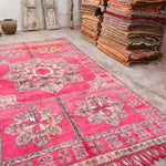 Vintage Moroccan Rug - Hot Pink 210x390cm