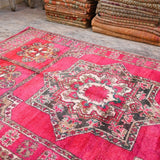 Vintage Moroccan Rug - Hot Pink 210x390cm