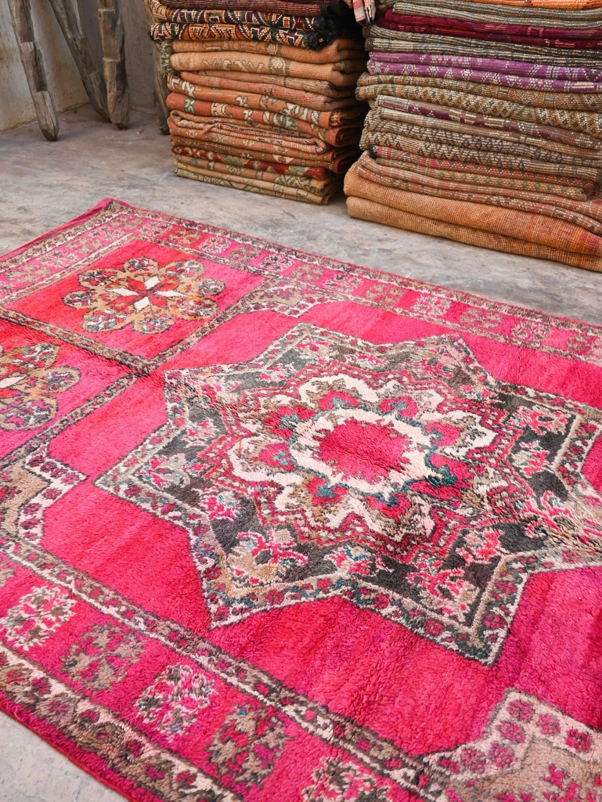 Vintage Moroccan Rug - Hot Pink 210x390cm