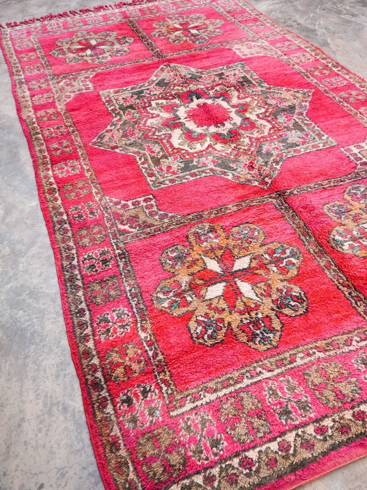 Vintage Moroccan Rug - Hot Pink 210x390cm