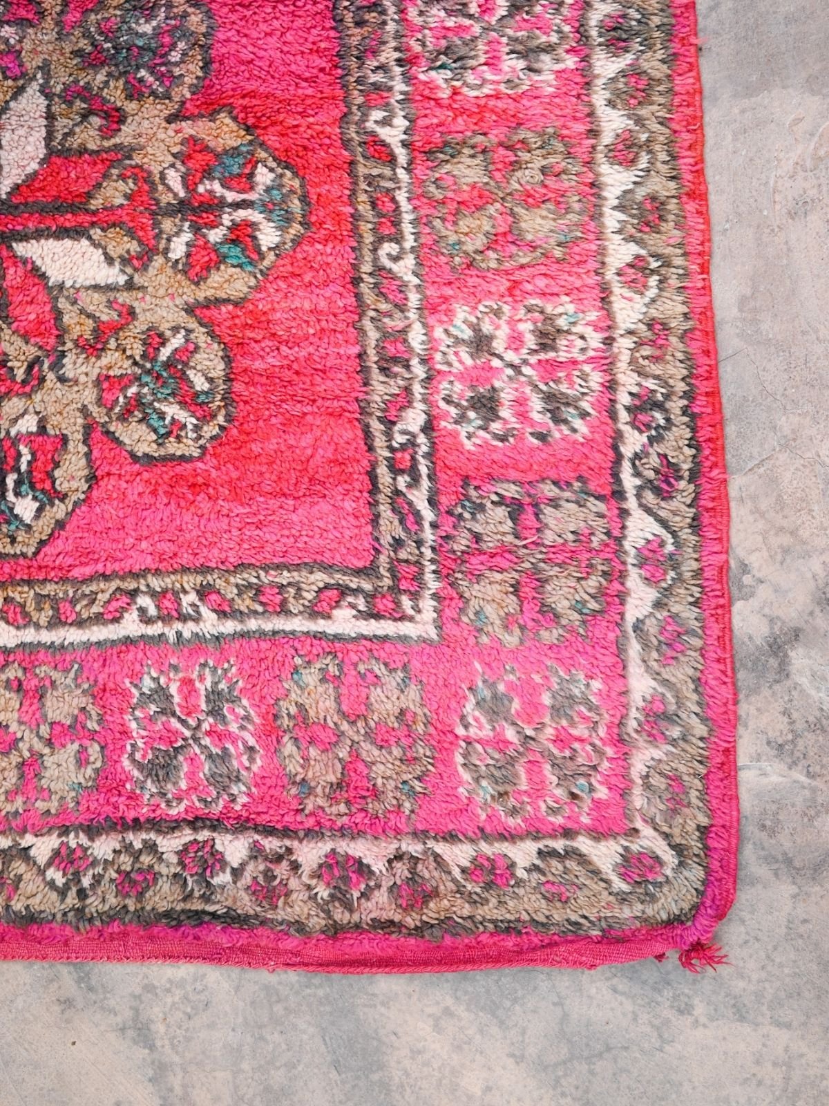 Vintage Moroccan Rug - Hot Pink 210x390cm