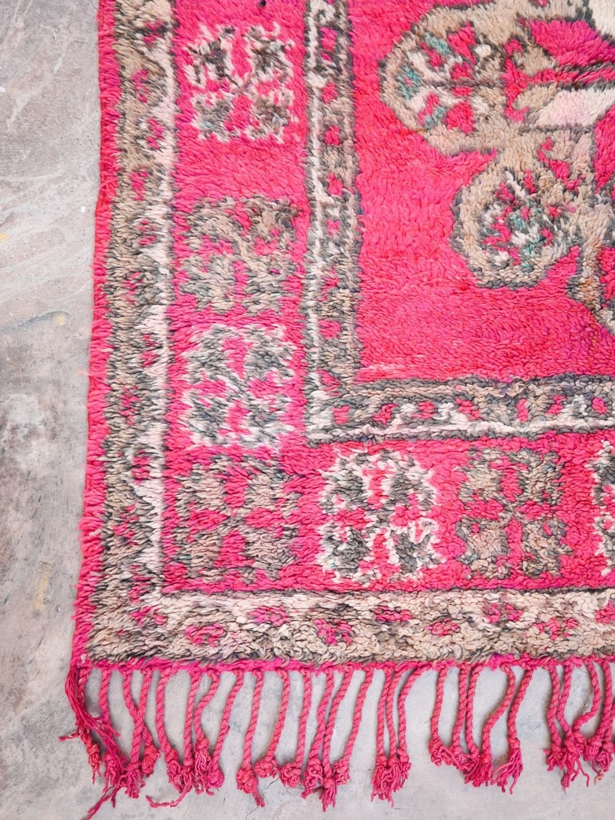 Vintage Moroccan Rug - Hot Pink 210x390cm