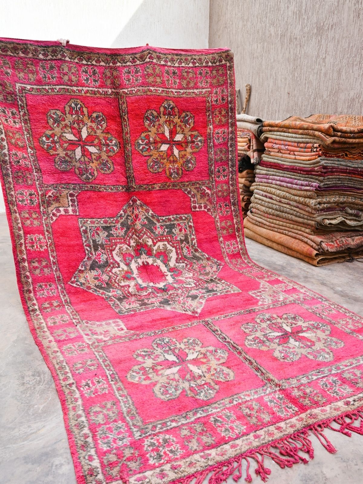 Vintage Moroccan Rug - Hot Pink 210x390cm