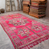 Vintage Moroccan Rug - Hot Pink 210x390cm