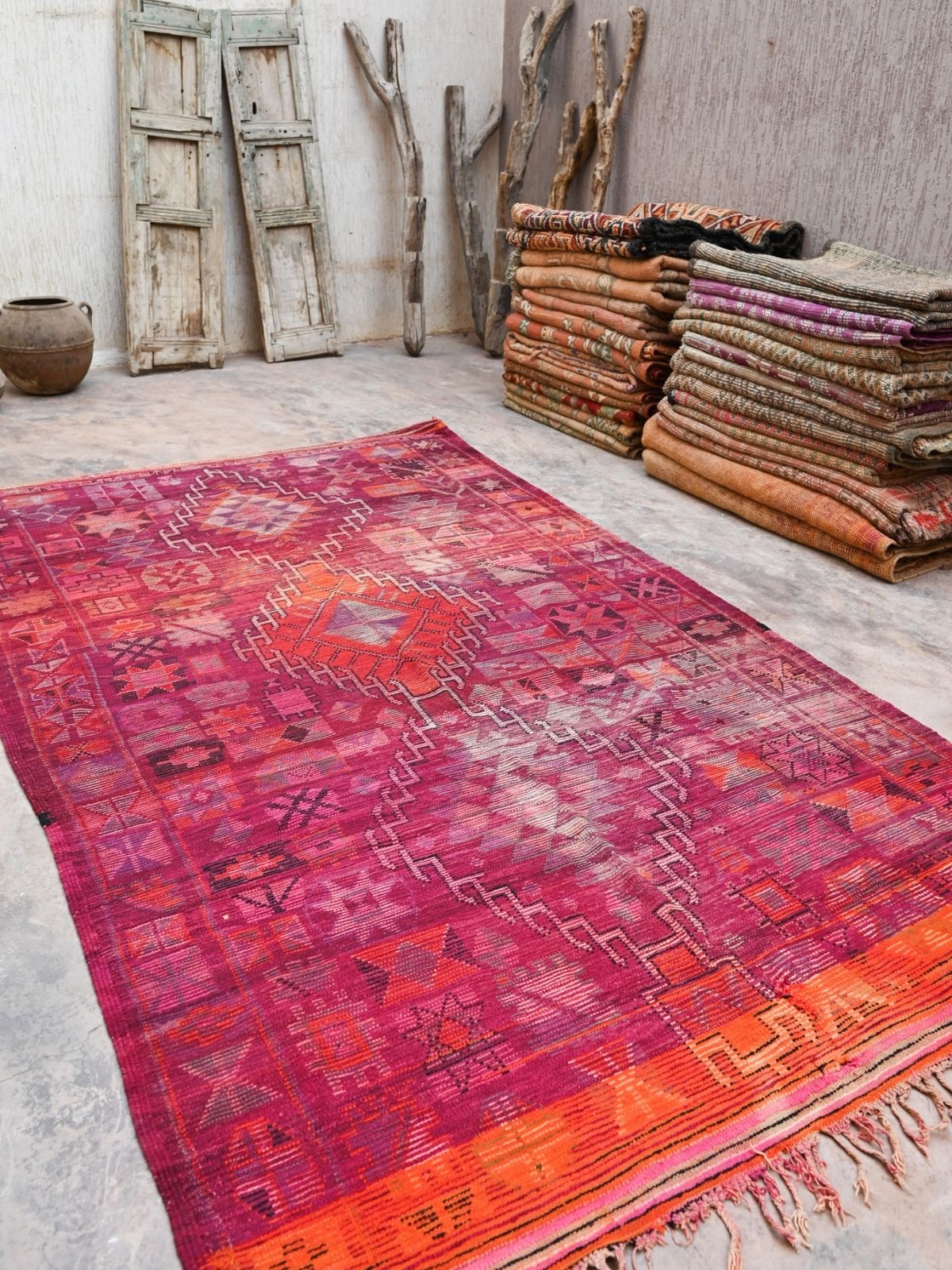 Vintage Moroccan Rug - Boujad Berry 190x330cm