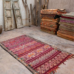 Vintage Moroccan Rug - Flat Weave Kilim Purple 124x230cm