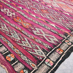 Vintage Moroccan Rug - Flat Weave Kilim Purple 124x230cm