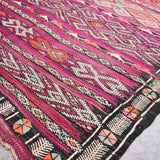 Vintage Moroccan Rug - Flat Weave Kilim Purple 124x230cm