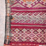 Vintage Moroccan Rug - Flat Weave Kilim Purple 124x230cm