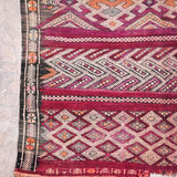 Vintage Moroccan Rug - Flat Weave Kilim Purple 124x230cm