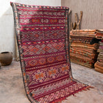 Vintage Moroccan Rug - Flat Weave Kilim Purple 124x230cm
