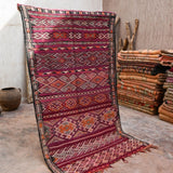 Vintage Moroccan Rug - Flat Weave Kilim Purple 124x230cm