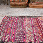 Vintage Moroccan Rug - Flat Weave Kilim Purple 124x230cm