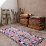 Vintage Moroccan Runner Rug - Boujad Purple 127x300cm