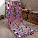 Vintage Moroccan Runner Rug - Boujad Purple 127x300cm